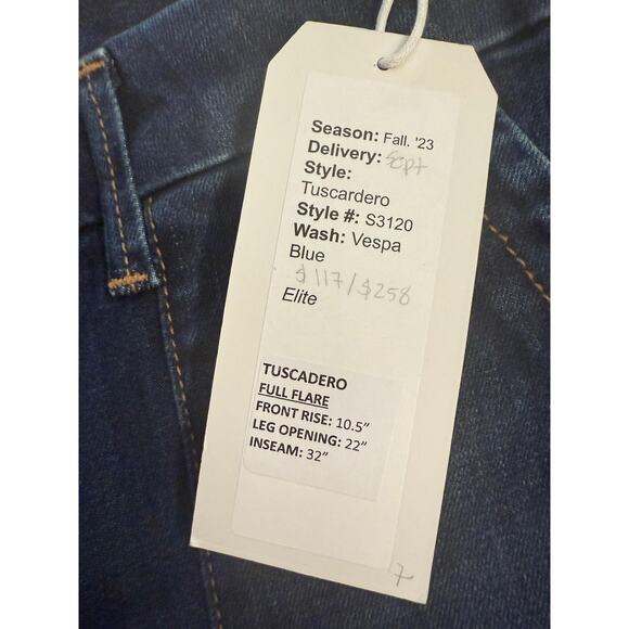 FIDELITY Jeans Women's 26 Tuscadero Full Flare Vespa High Rise Denim Pants - Picture 5 of 7